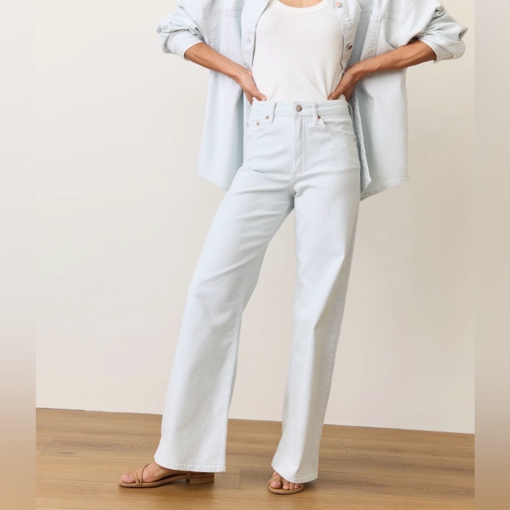 Marine Layer Light Blue Flare & Wide Leg Jeans